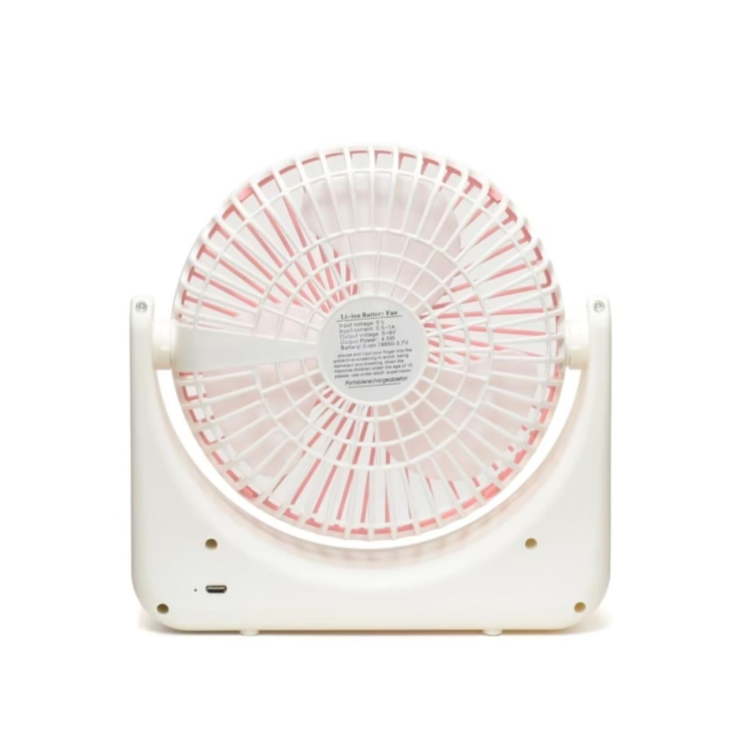 VENTILADOR PORTATIL RECARGABLE 3 VELOCIDADES ROSADO OPALUX - 2