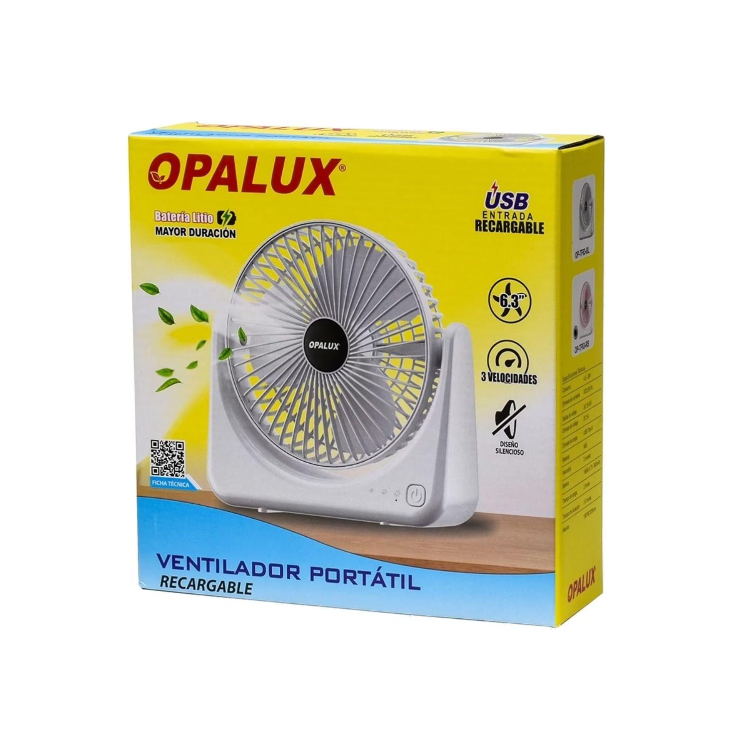 VENTILADOR PORTATIL RECARGABLE 3 VELOCIDADES ROSADO OPALUX - 4