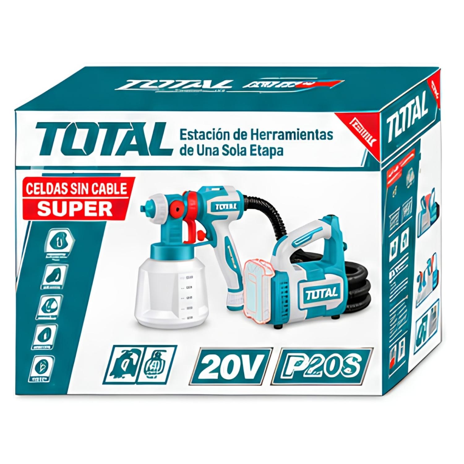 PISTOLA PARA PINTAR 20V 1000ML + 2BAT 4AH TABLESS TOTAL - 6