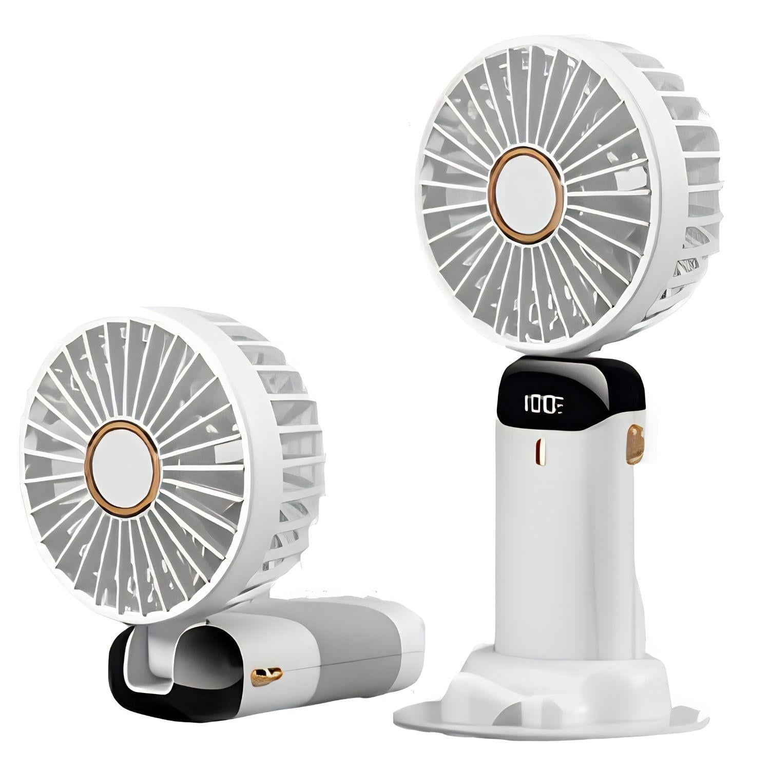VENTILADOR RECARGABLE CON SOPORTE PARA CELULAR BLANCO OPALUX - 2