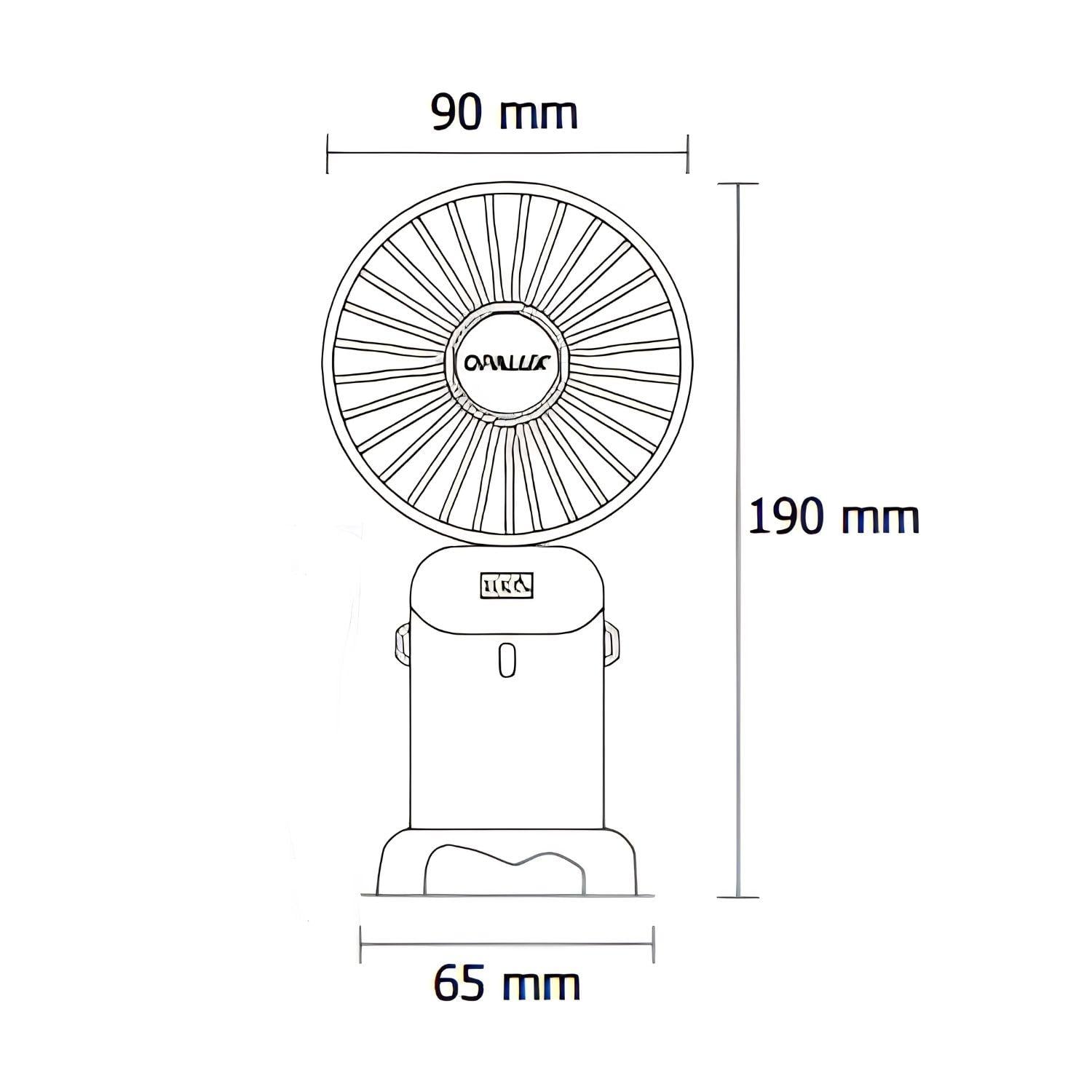 VENTILADOR RECARGABLE CON SOPORTE PARA CELULAR BLANCO OPALUX - 3