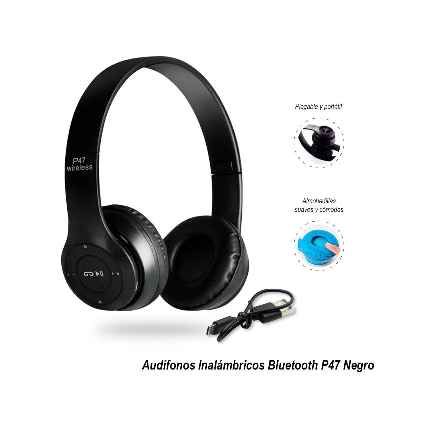 AUDÍFONOS INALÁMBRICOS P47 CON BLUETOOTH 5.0 - 1