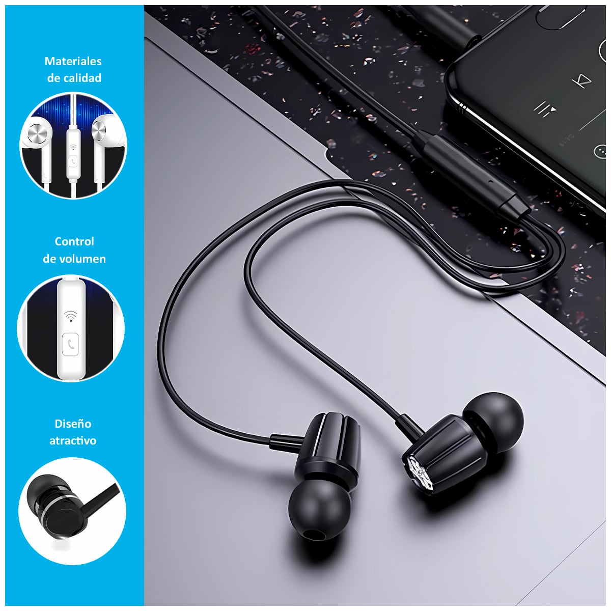 AUDÍFONOS EARPHONE SE378A CON CABLE MICRÓFONO - 2