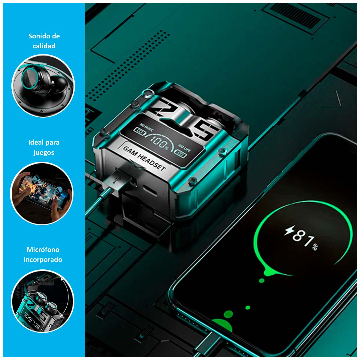 AUDÍFONOS INALÁMBRICOS M25 GAMER CON BLUETOOTH 5.1 - 2