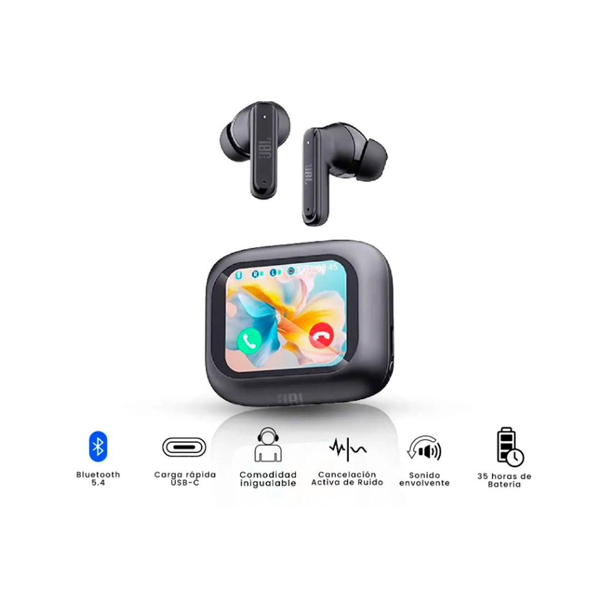 AUDÍFONOS BLUETOOTH GENÉRICOS TIPO IN-EAR CON PANTALLA EN ESTUCHE MODELO PRO TOUR 4 - 3