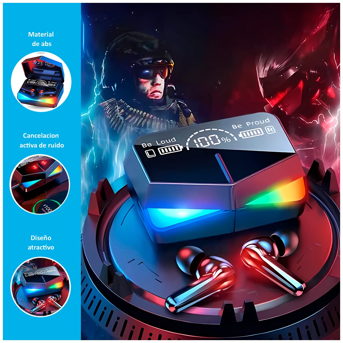 AUDÍFONOS GAMER INALÁMBRICOS M28 CON BLUETOOTH 5.1 - 2
