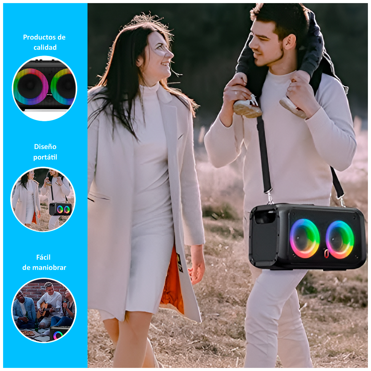EQUIPO DE SONIDO DE DOS BOCINAS CON LUZ RGB - 2