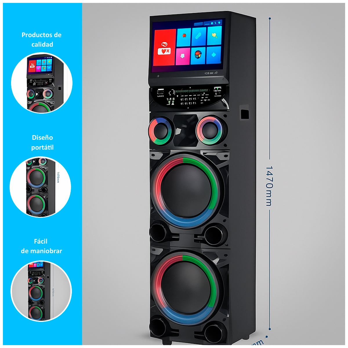 PARLANTE BLUETOOTH CON PANTALLA TÁCTIL - 2