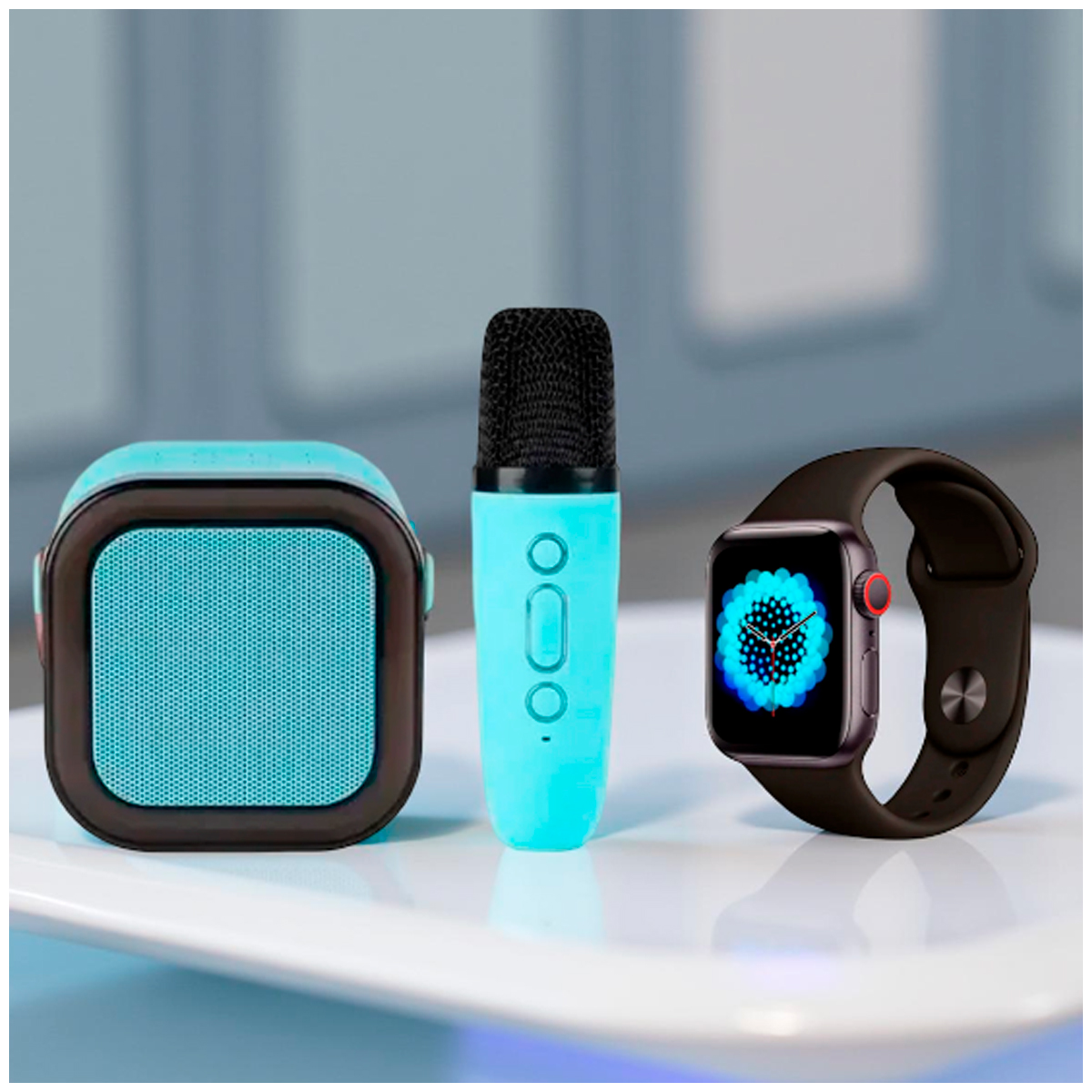 PARLANTE BLUETOOTH CON MICRÓFONO Y SMARTWATCH - 1