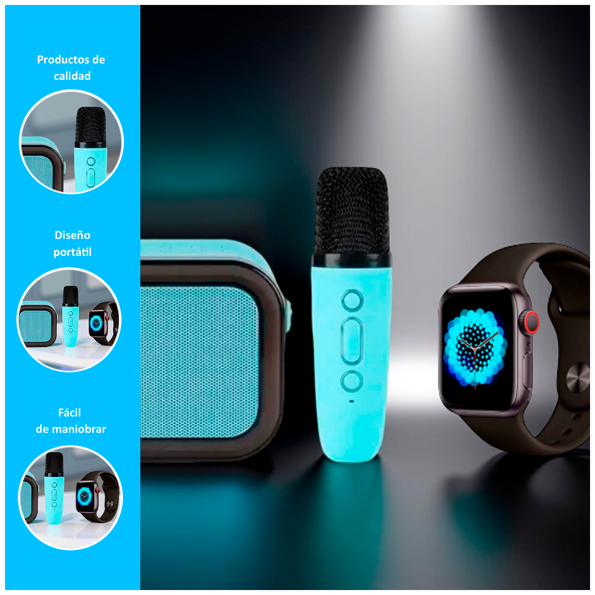 PARLANTE BLUETOOTH CON MICRÓFONO Y SMARTWATCH - 2