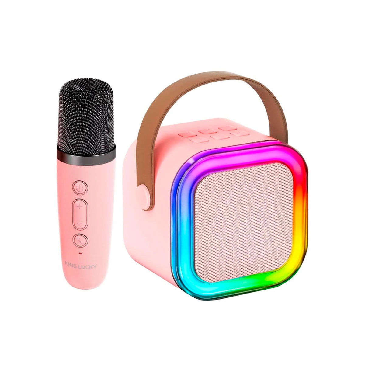 PARLANTE K12 LED RGB CON 2 MICROFONOS KARAOKE - 1