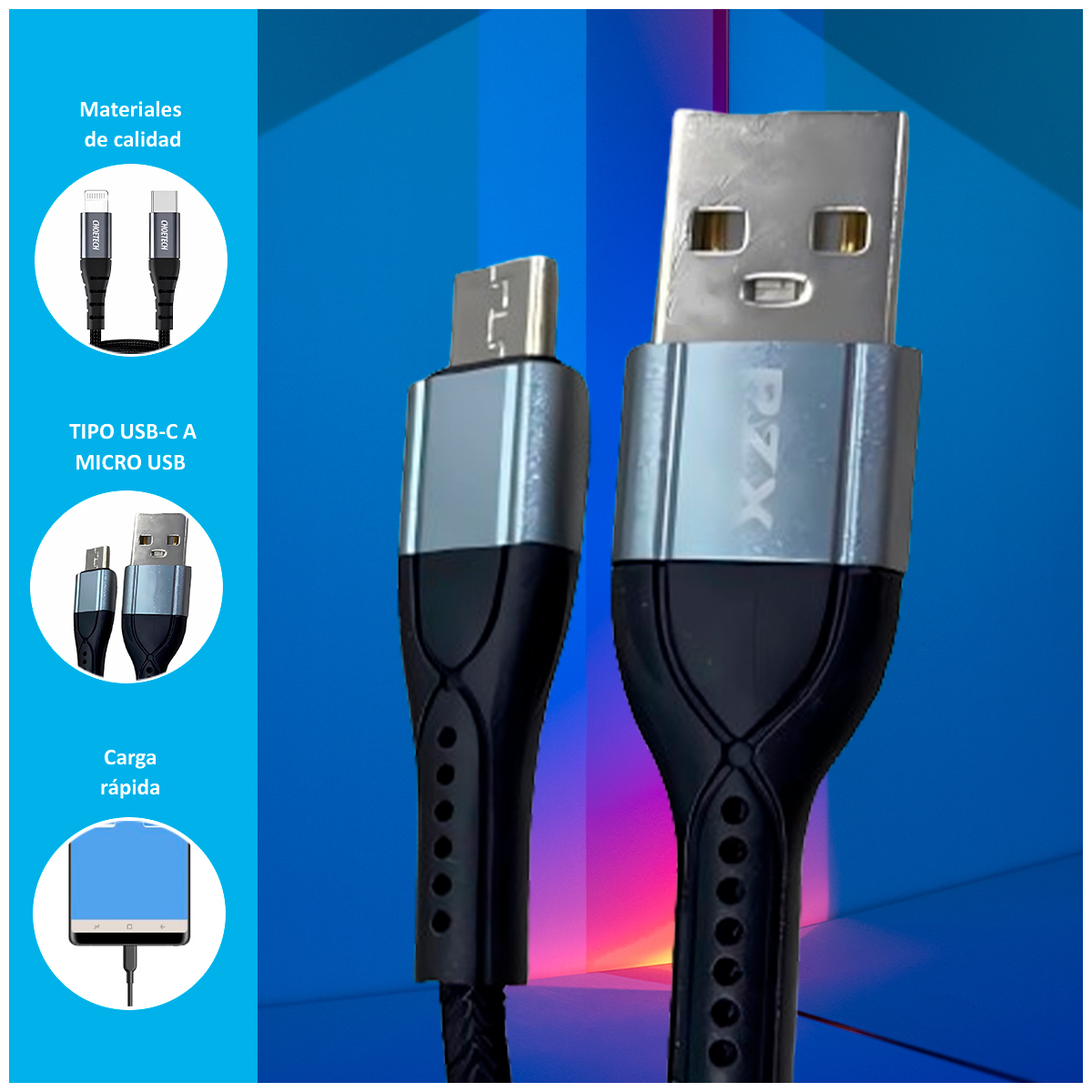 CABLE DE 65W BC-031M CON ENTRADA USB-C DE 1.2M - 2