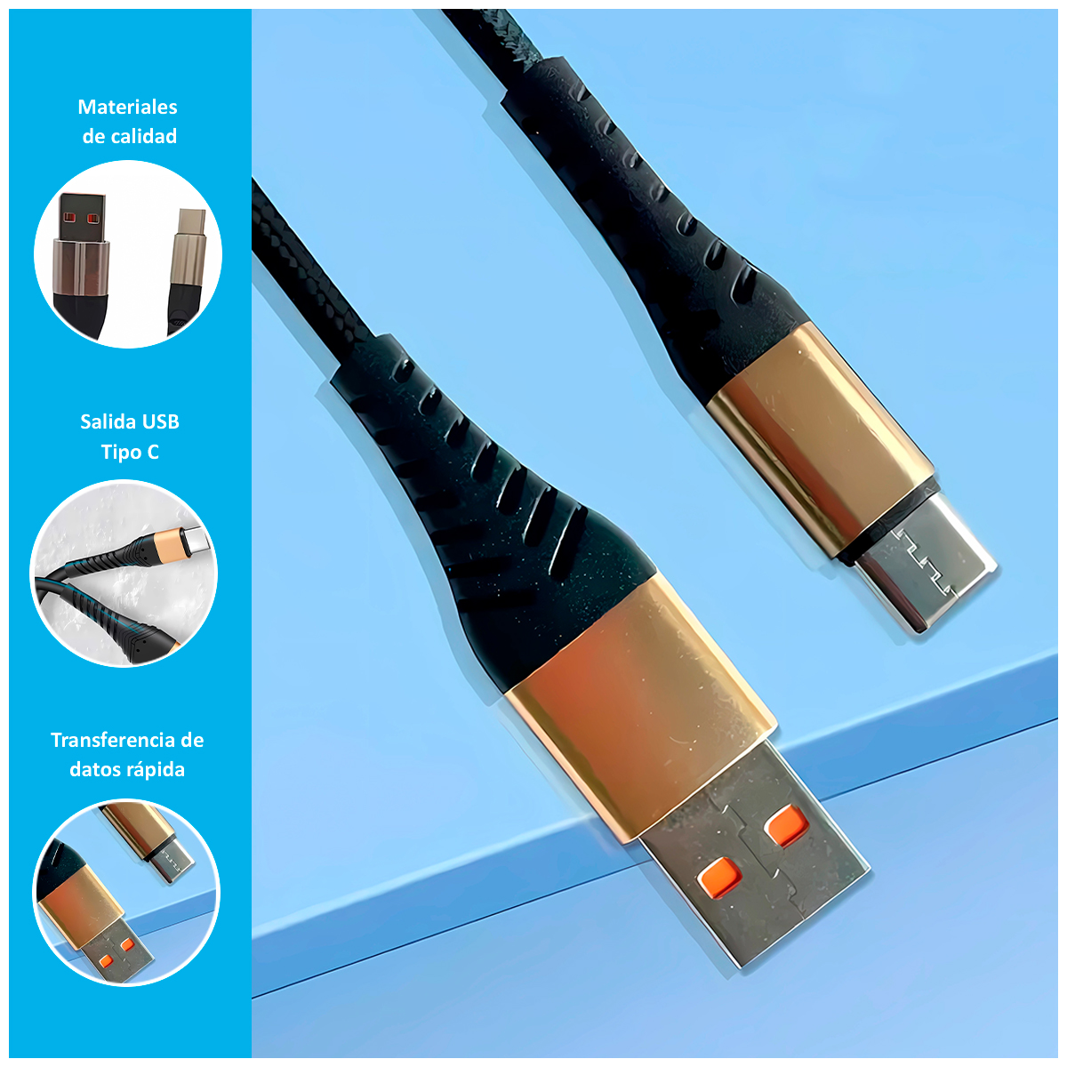 CABLE BC-025T CON ENTRADA USB-C DE 120CM - 2