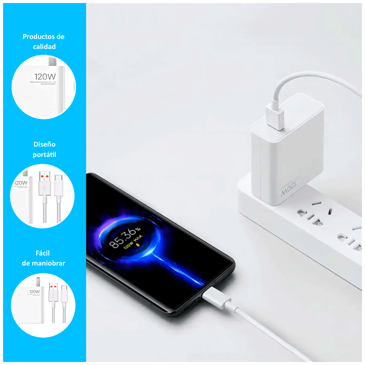 CARGADOR XIAOMI GENÉRICO CARGA RÁPIDA 120W CABLE USB-C - 2