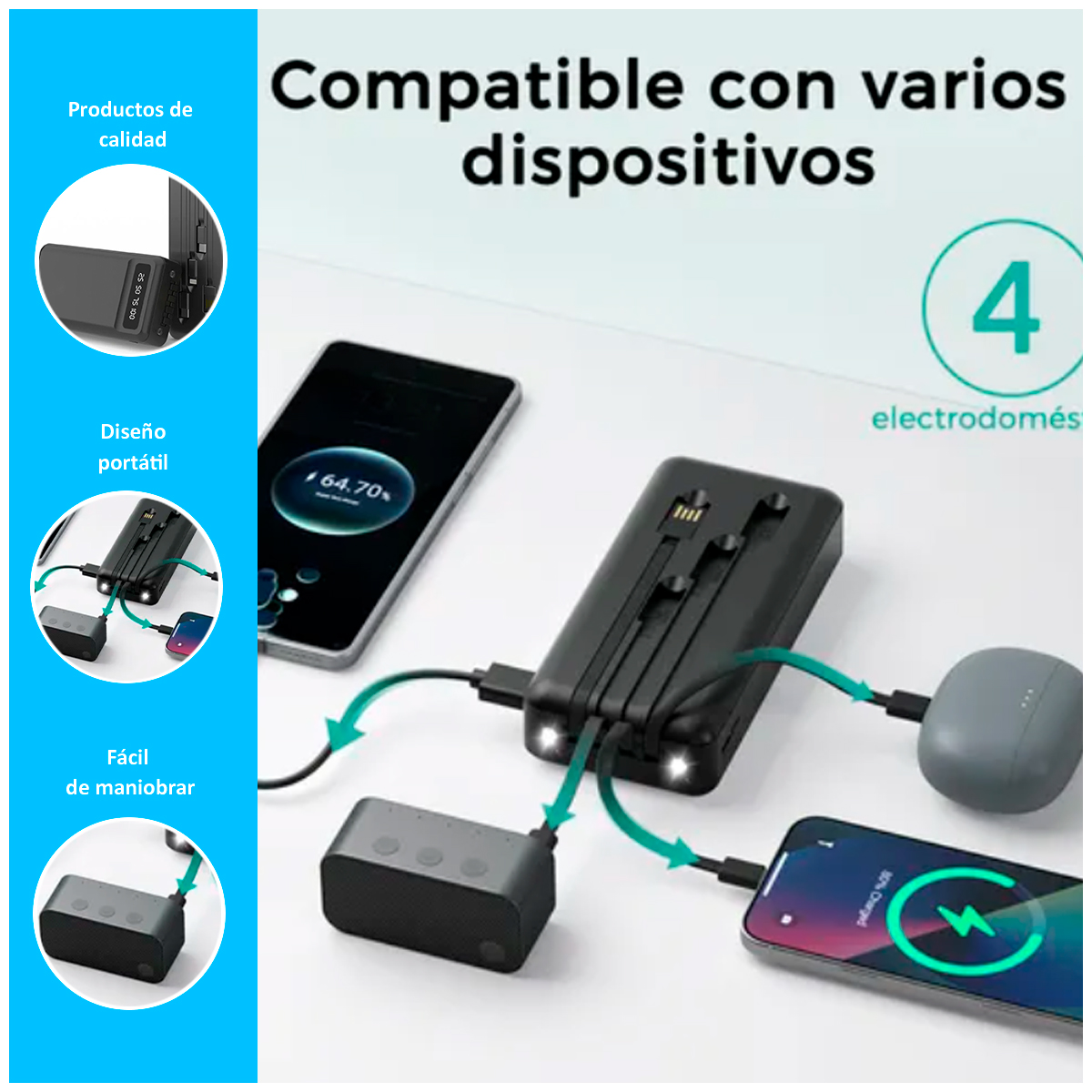 CARGADOR PORTATIL POWERBANK SOLAR 25000MAH - 2