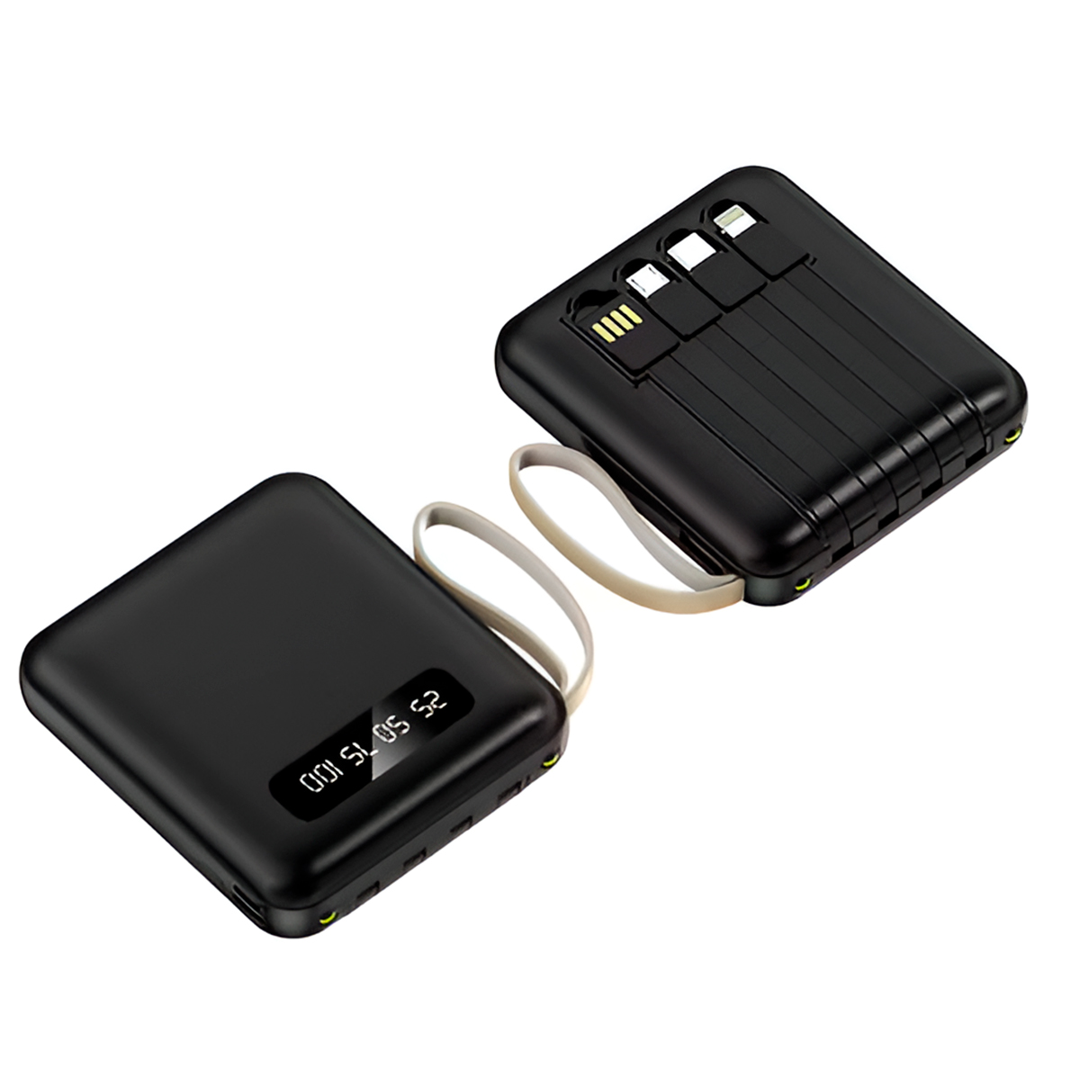 MINI POWER BANK BATERÍA PORTÁTIL CON LINTERNA 10000MAH 4 CABLES - 1