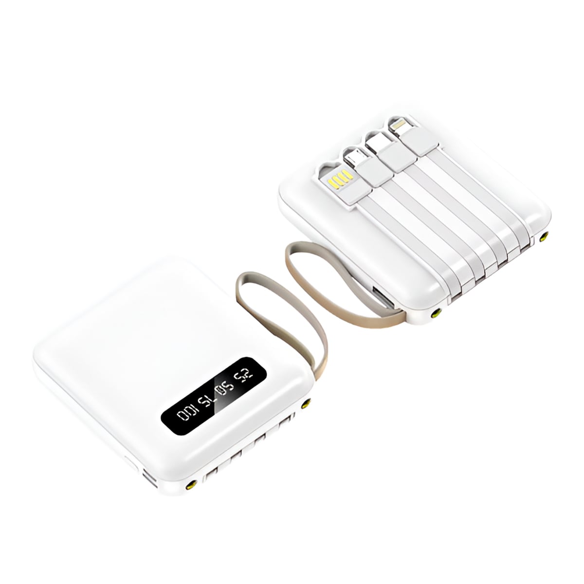 MINI POWER BANK BATERÍA PORTÁTIL CON LINTERNA 10000MAH 4 CABLES - 1