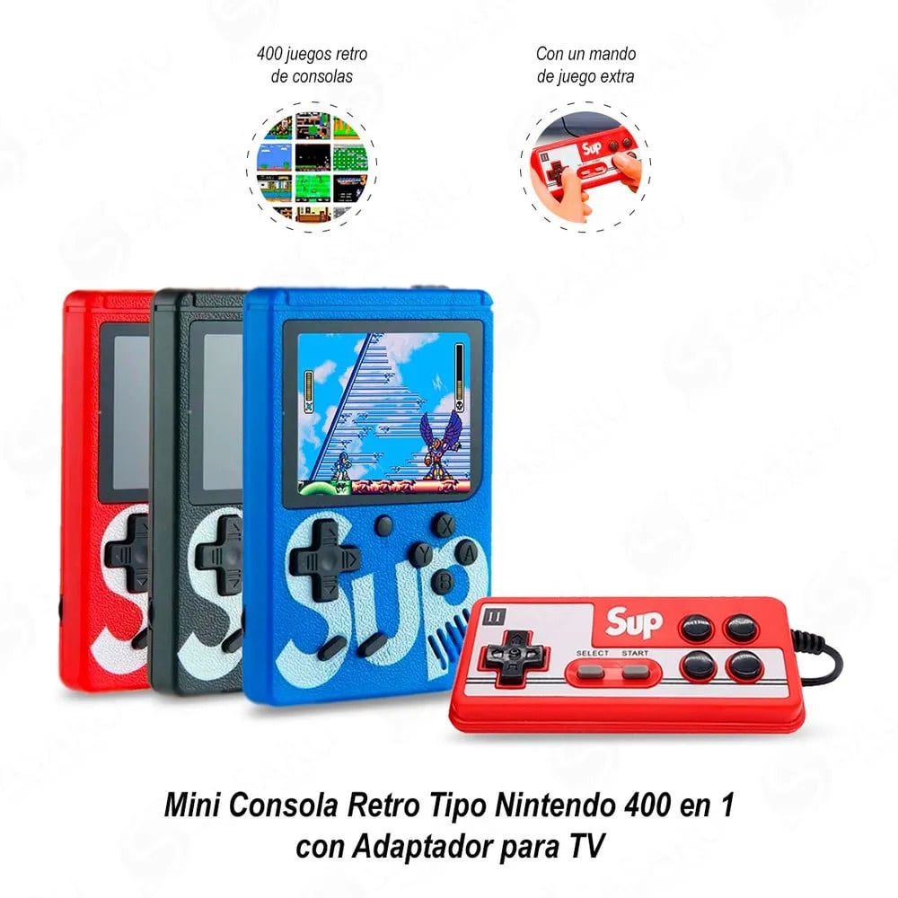 MINI CONSOLA DE 400 VIDEOJUEGOS PORTÁTIL + MANDO - 2