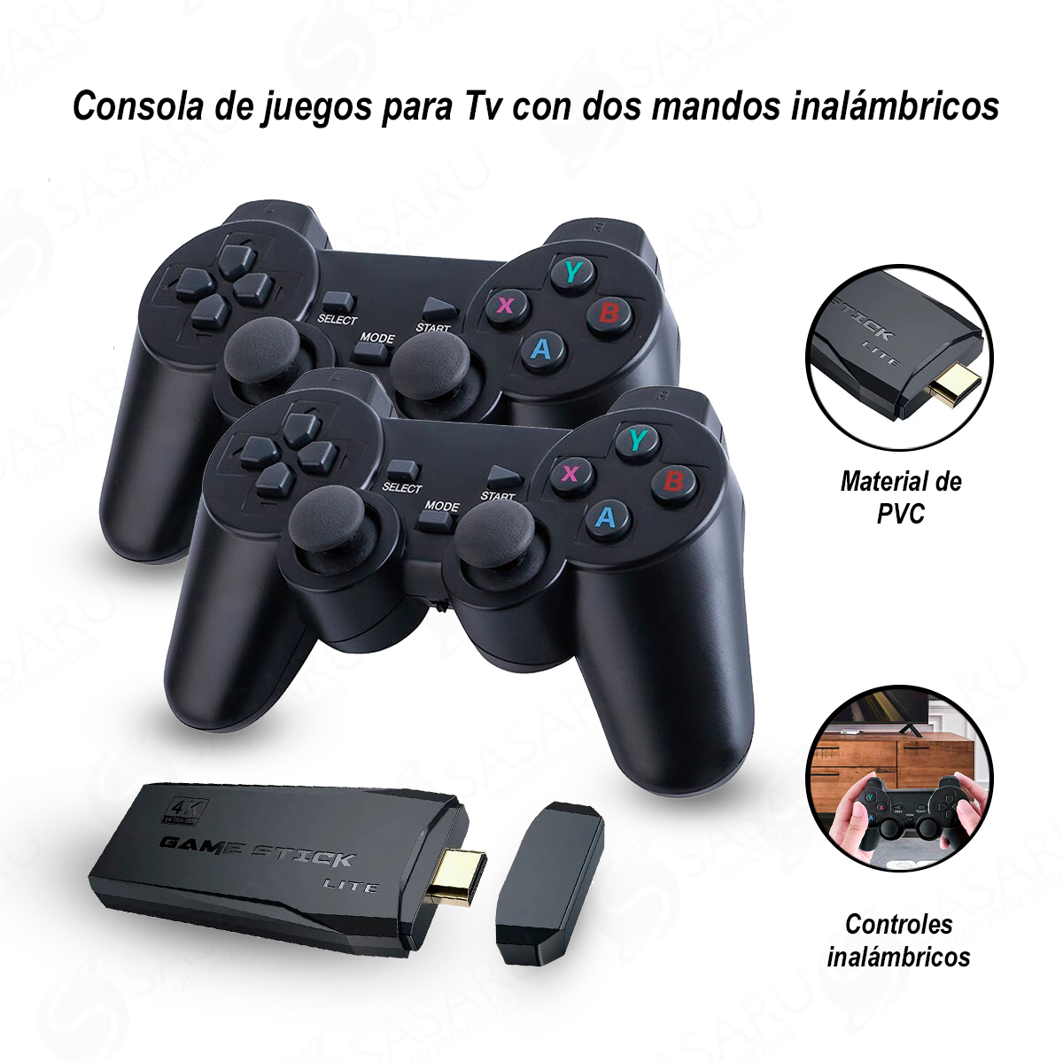 MINI CONSOLA RETRO CON 2 MANDOS INALÁMBRICOS - 1