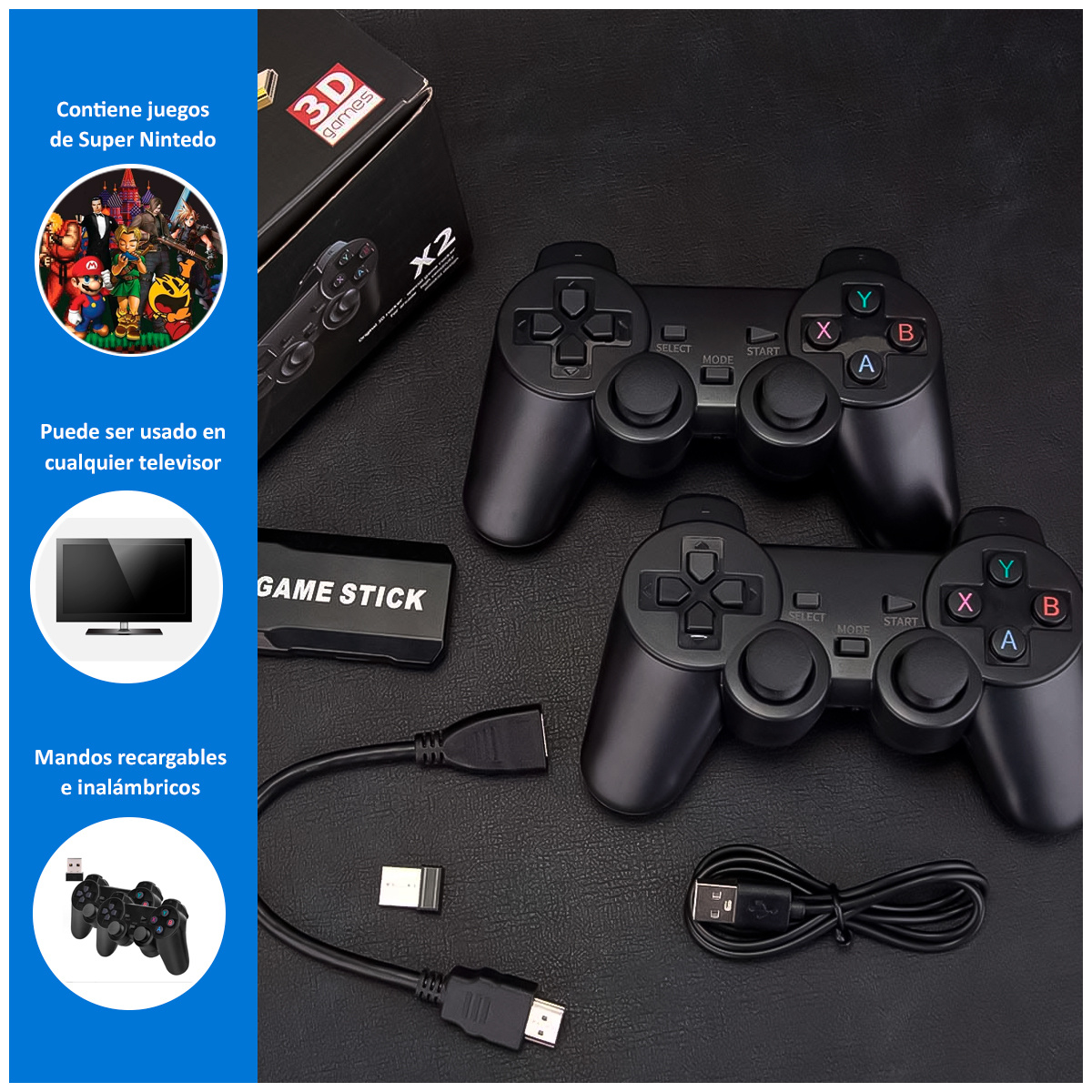 CONSOLA DE VIDEOJUEGOS X2 RETRO 4K PARA TV - 2