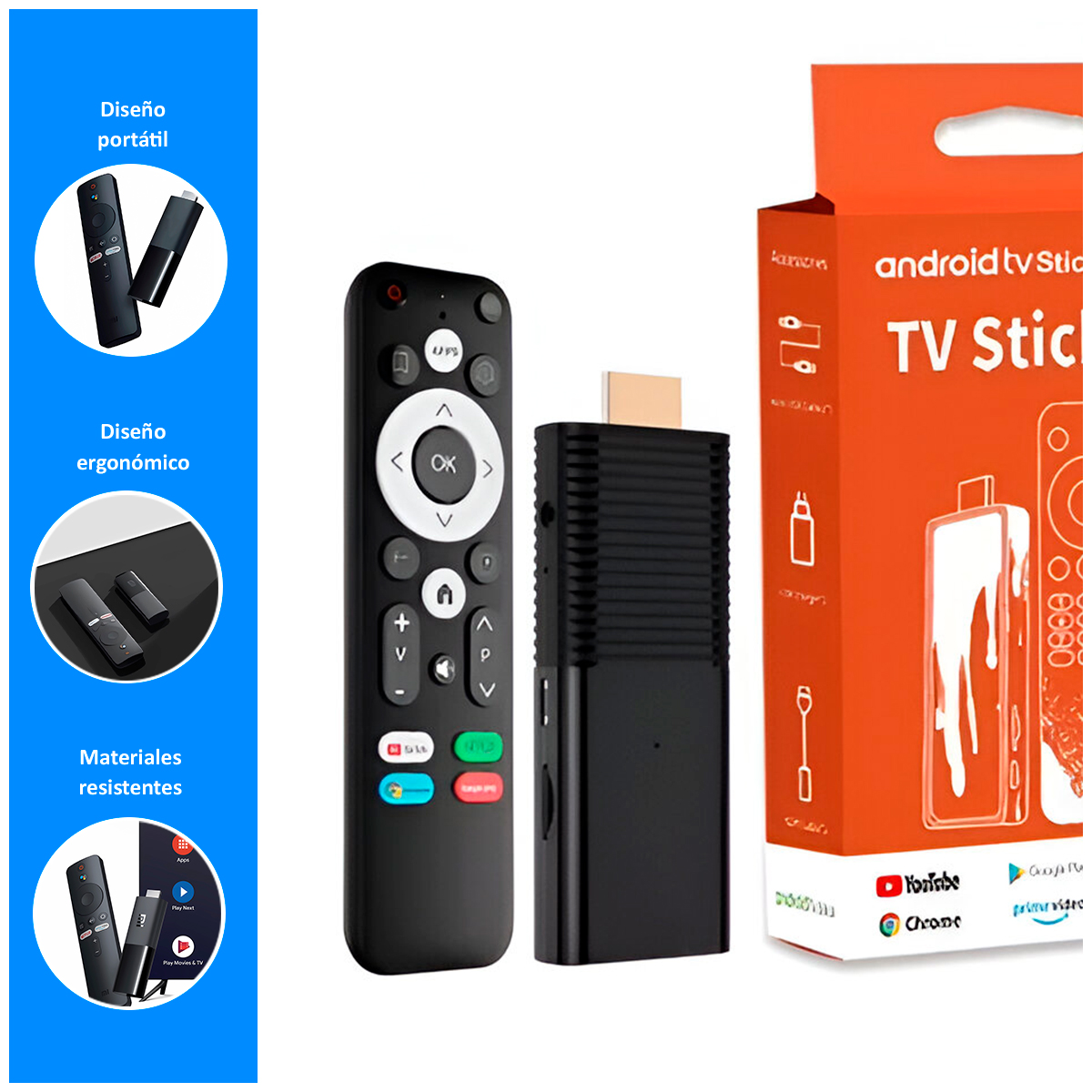 SMART TV STICK 4K ANDROID CON WIFI Y ASISTENTE DE VOZ CONVIERTE TU TV EN SMART - 2