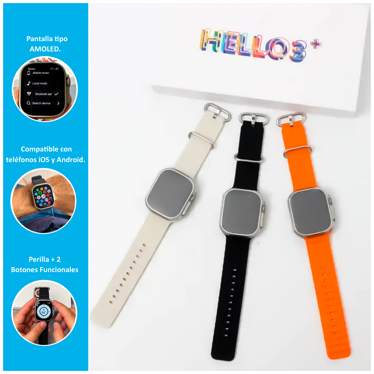 SMARTWATCH HELLO 3 PLUS ULTRA CON PANTALLA AMOLED - 2