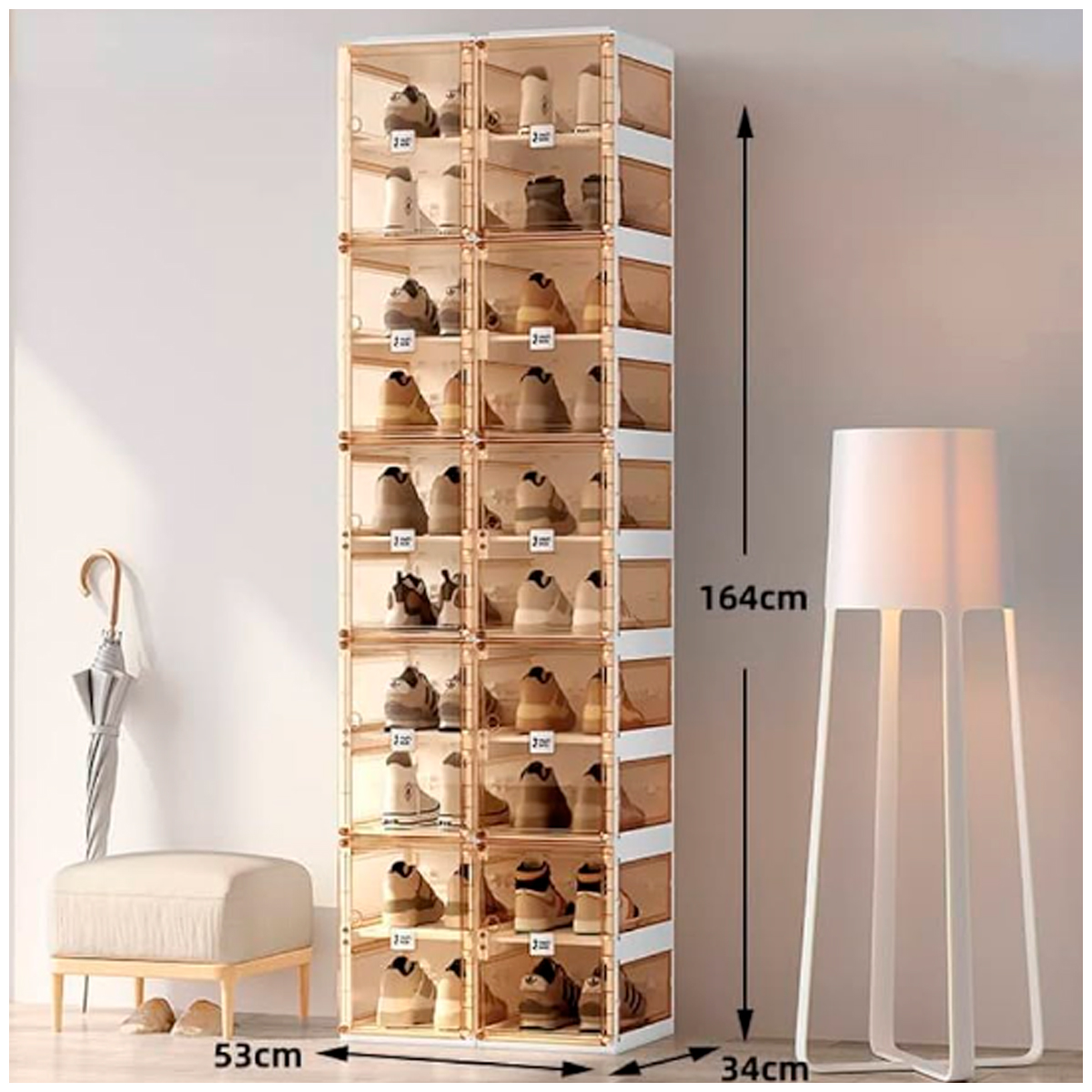 ZAPATERO PLEGABLE DE 164CM CON 10 PISOS DE 164CM - 3