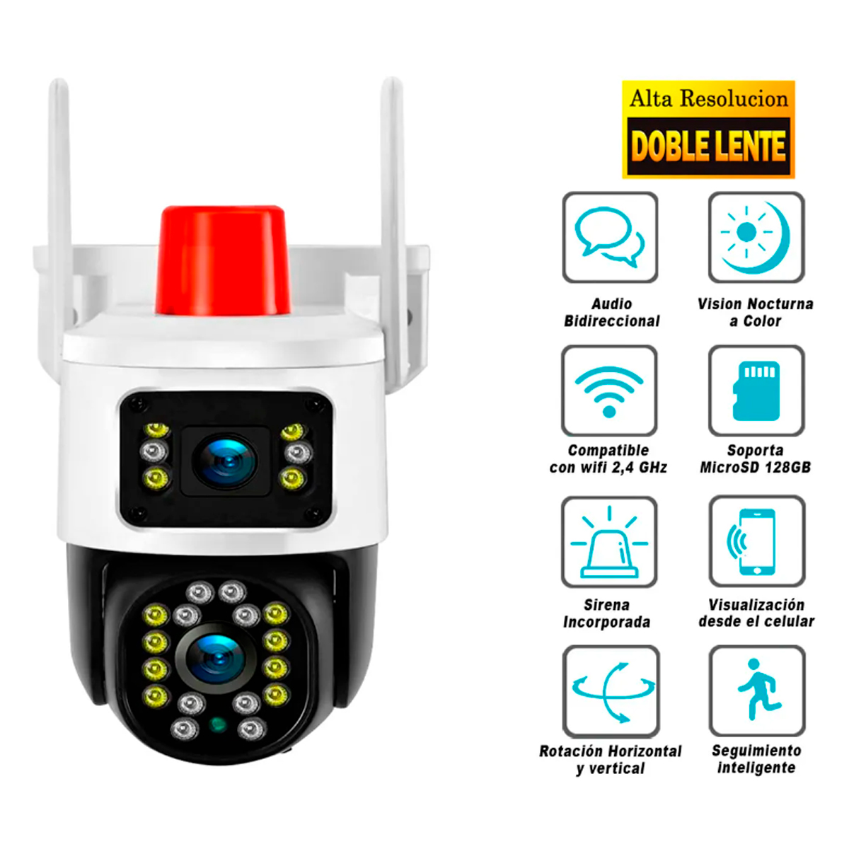 CÁMARA DE SEGURIDAD DOBLE LENTE ALTA RESOLUCIÓN 360° - 3