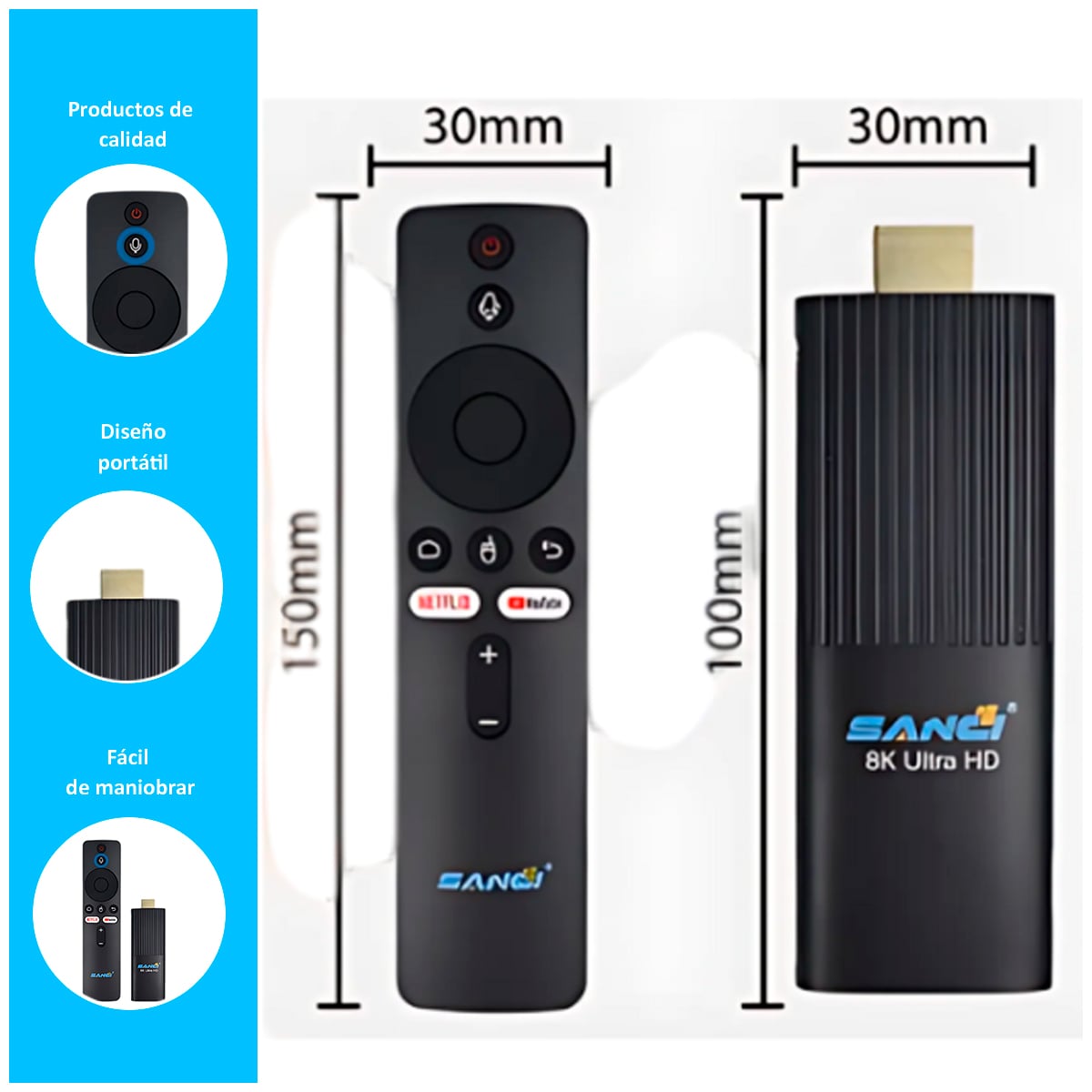 DECODIFICADOR TV BOX SANCI CON 64GB - 2