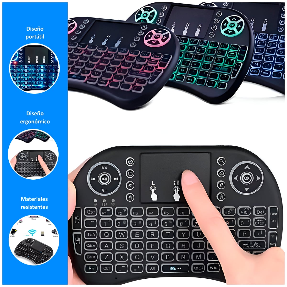 MINI TECLADO I8 INALÁMBRICO MULTIFUNCIONAL - 2