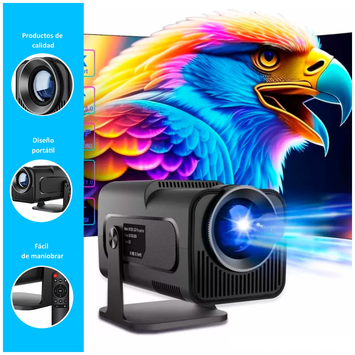 PROYECTOR HY320 MINI SMART 4K ANDROID11 WIFI BLUETOOTH - 2