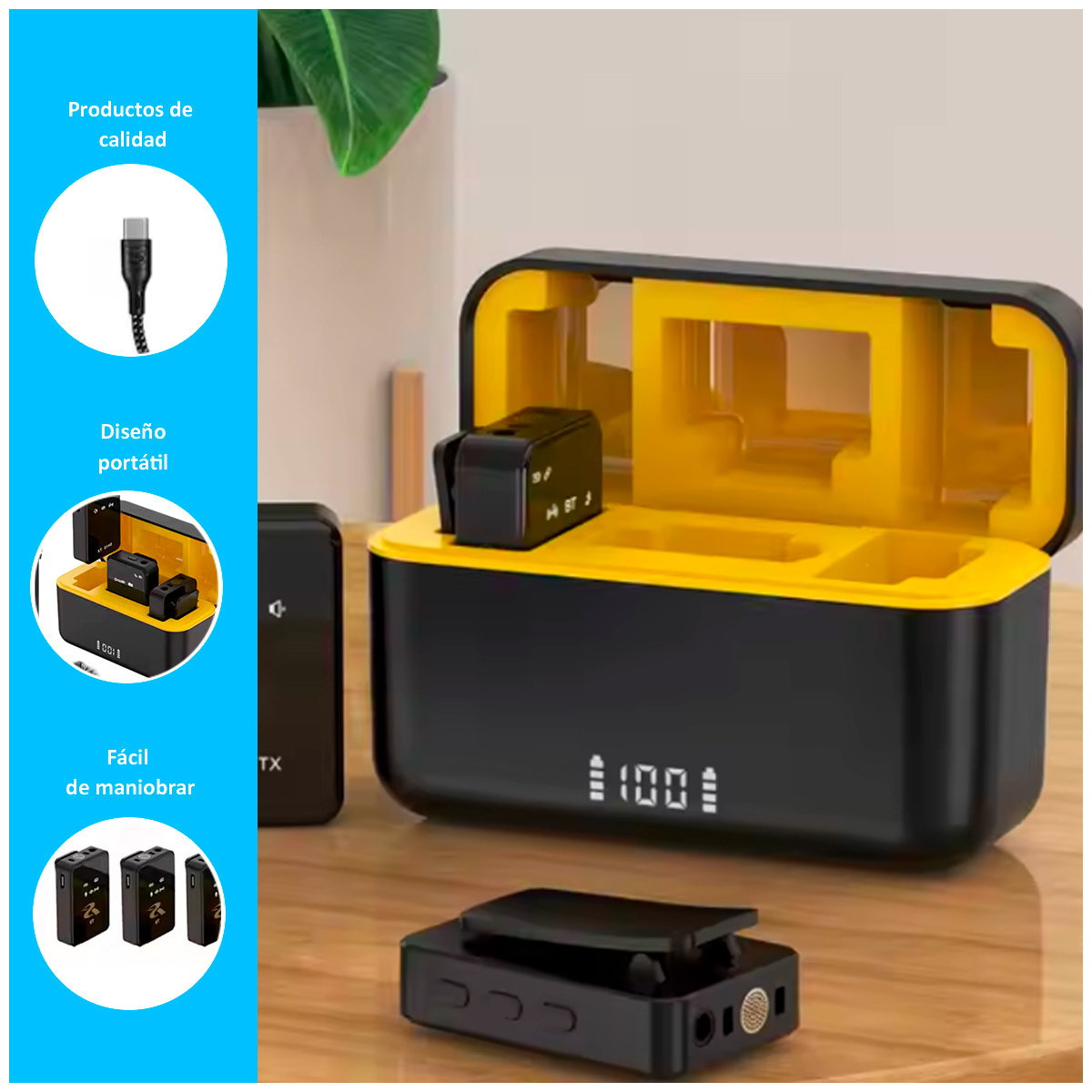 MICROFONO INALAMBRICO MIC PROFESIONAL SOLAPERO DUAL BLUETOOTH - 2