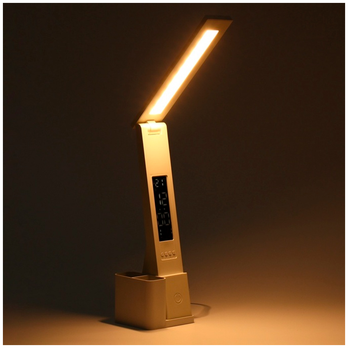 LÁMPARA LED PLEGABLE CON RELOJ Y PORTALAPICEROS - 3