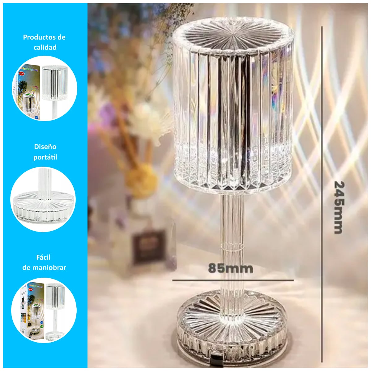 LÁMPARA LED DE MESA INALAMBRICO RECARGABLE TÁCTIL CAMBIO LUZ - 2