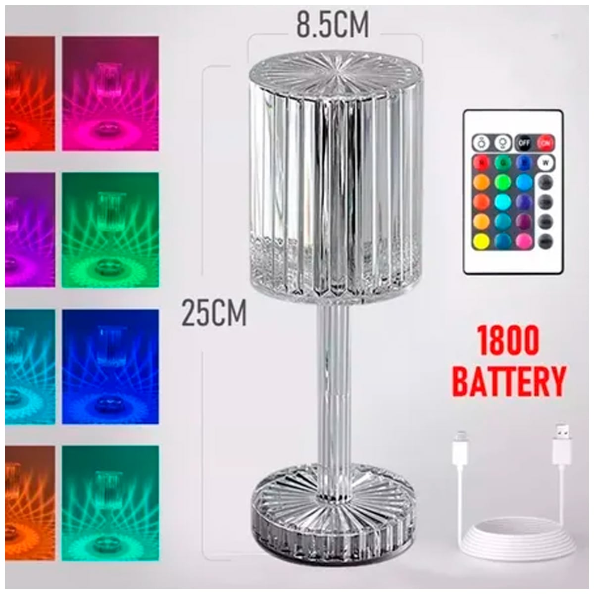 LÁMPARA LED DE MESA INALAMBRICO RECARGABLE TÁCTIL CAMBIO LUZ - 3