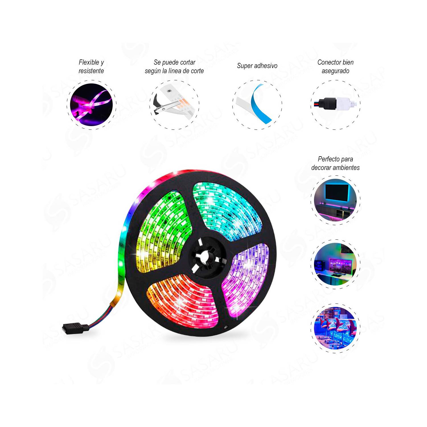 CINTA LED RGB 5M CON CONTROL REMOTO - 2