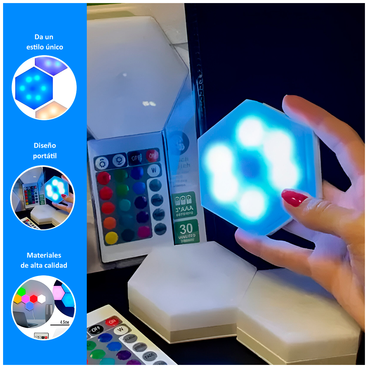 PANEL LED HEXAGONAL MODULAR RGB DECORATIVO - 2