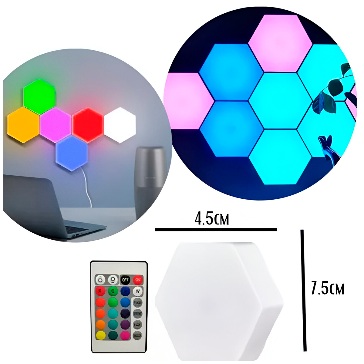 PANEL LED HEXAGONAL MODULAR RGB DECORATIVO - 3