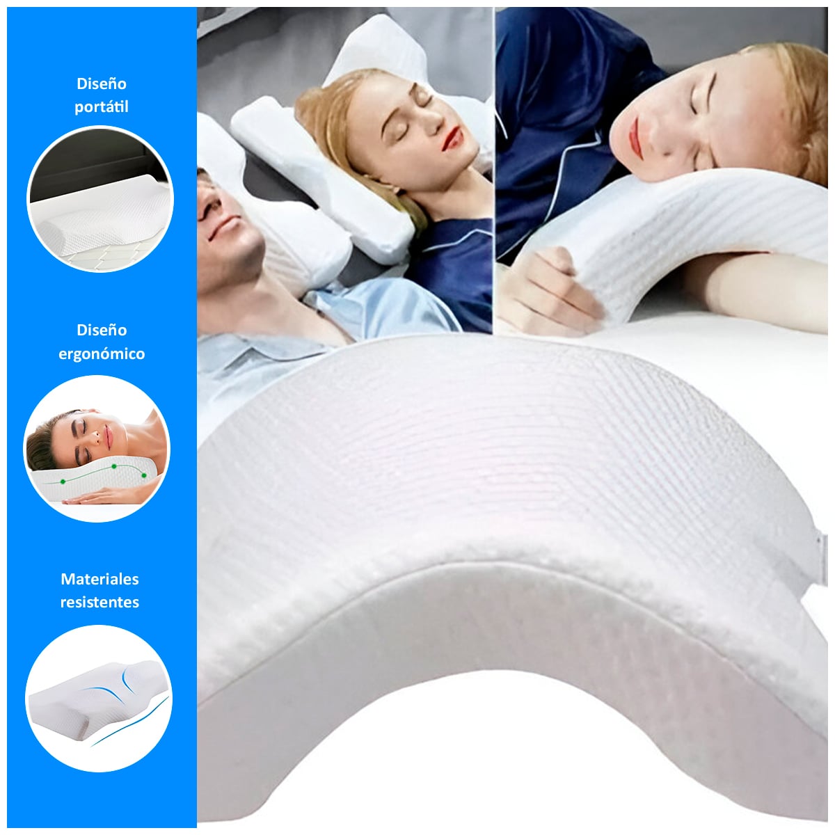 ALMOHADA DE ESPUMA VISCOELÁSTICA ORTOPÉDICA PARA DORMIR EN PAREJAS - 2