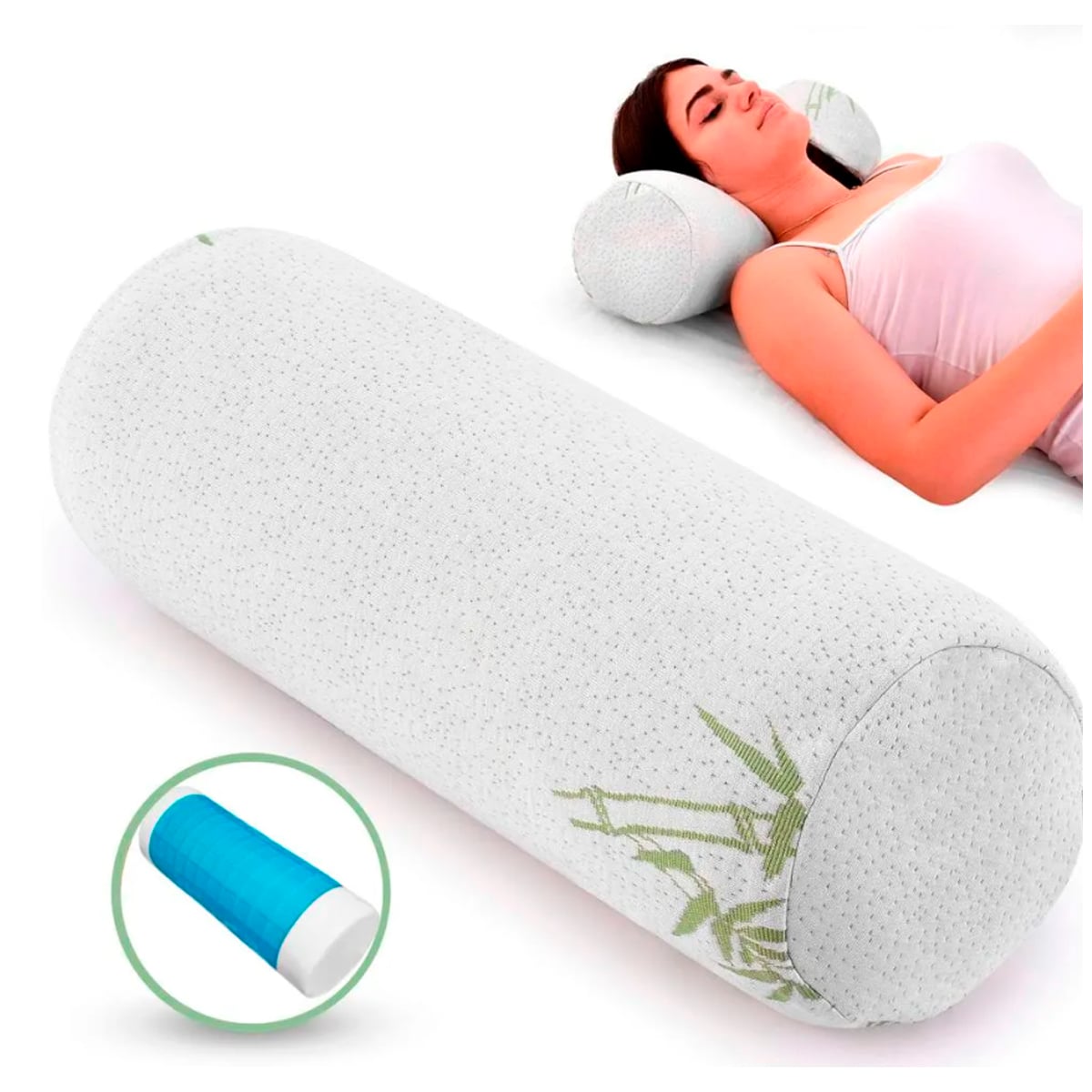 ALMOHADA RODILLO VISCOELÁSTICO CON GEL- SOPORTE - 1