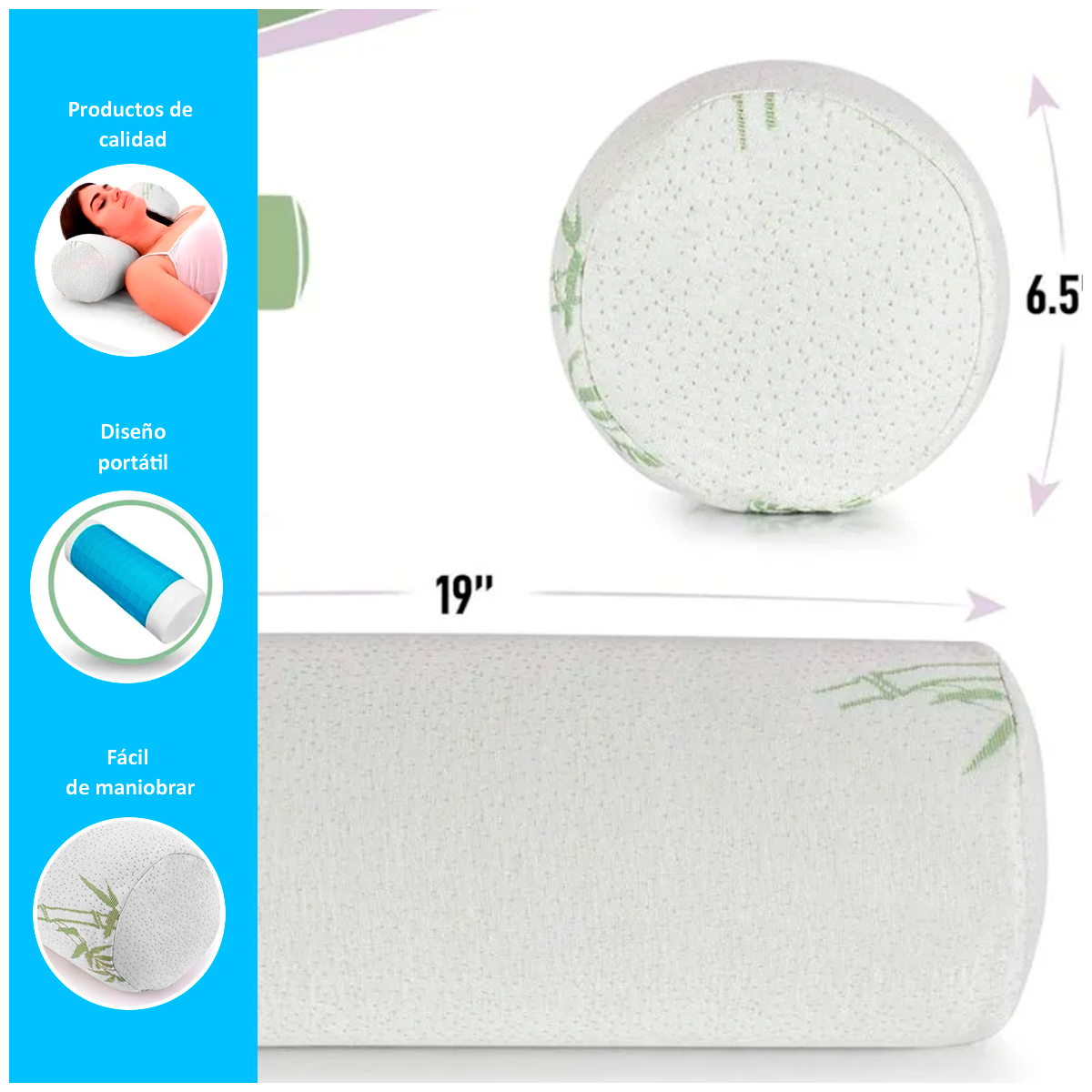 ALMOHADA RODILLO VISCOELÁSTICO CON GEL- SOPORTE - 2