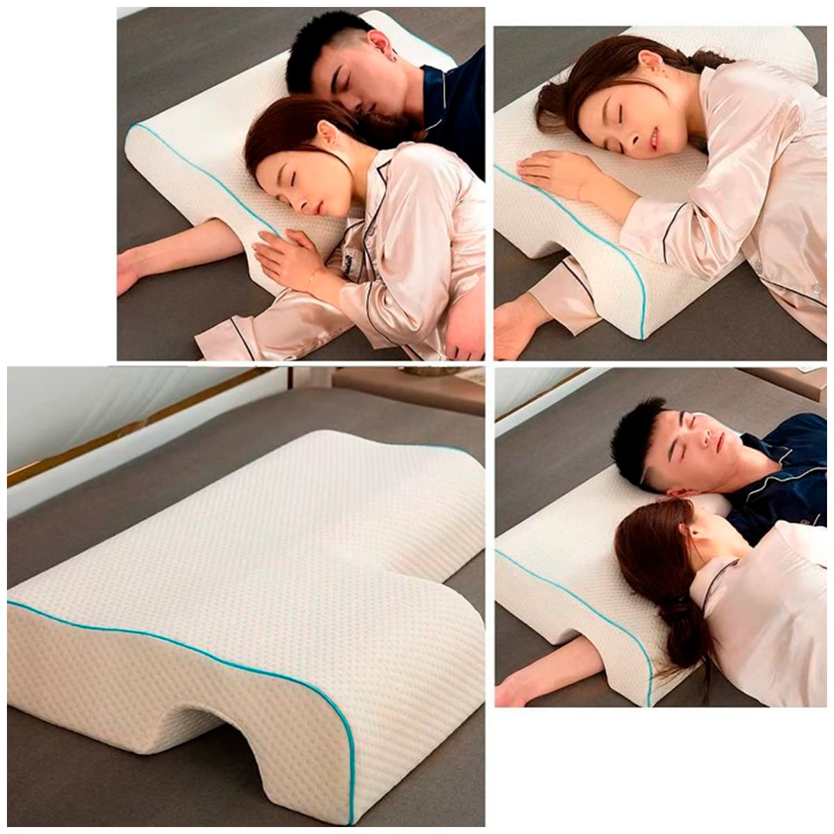 ALMOHADA DE ESPUMA CERVICAL ERGONÓMICA PARA DORMIR EN PAREJAS - 3
