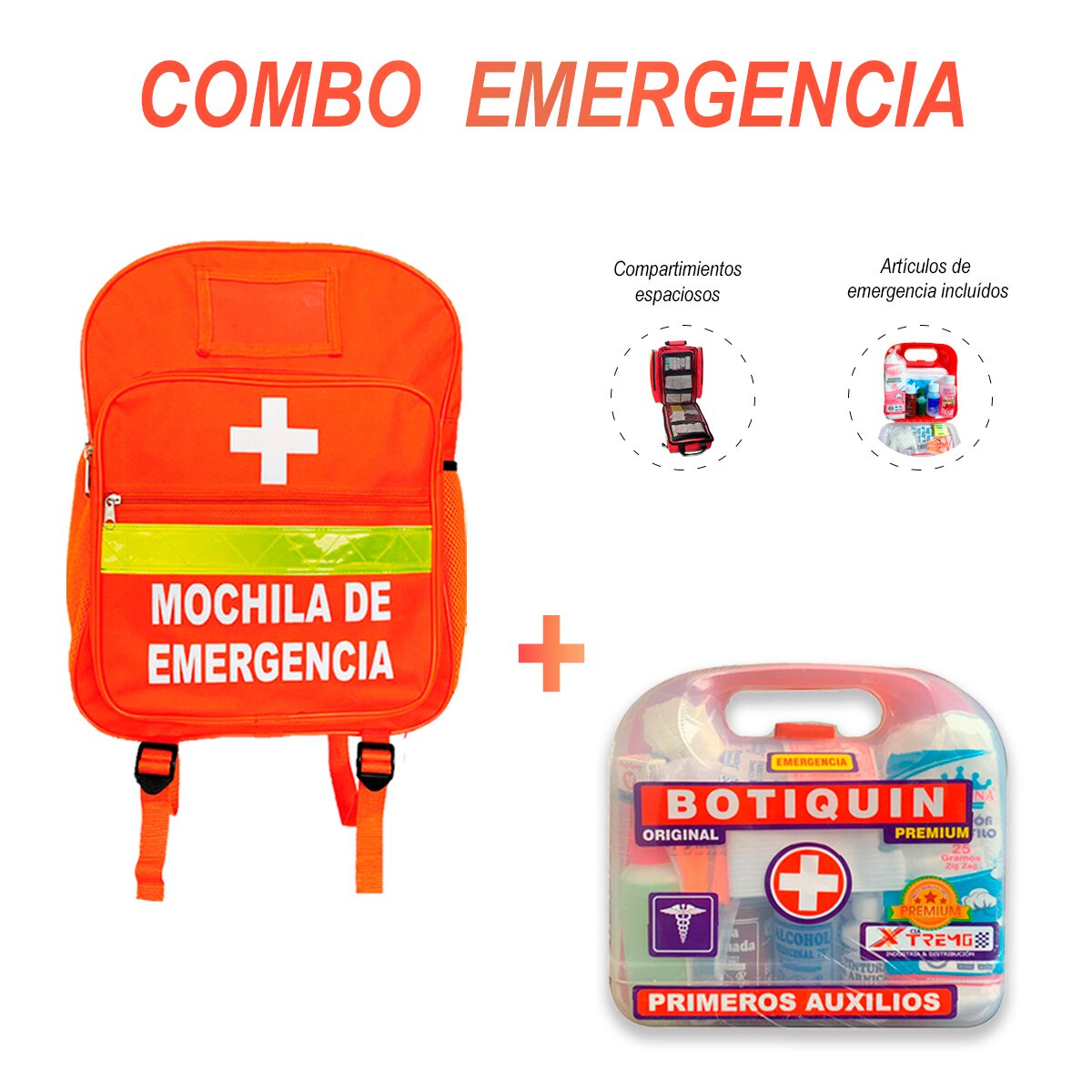 MOCHILA PARA EMERGENCIA CON BOTIQUÍN - 1