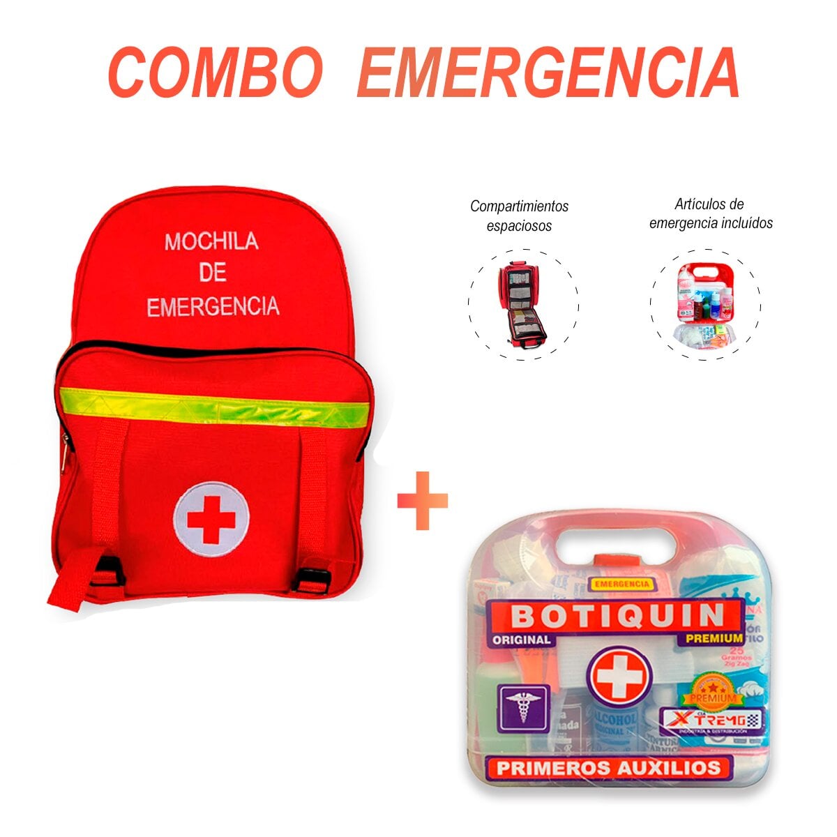 MOCHILA PARA EMERGENCIA CON BOTIQUÍN - 1