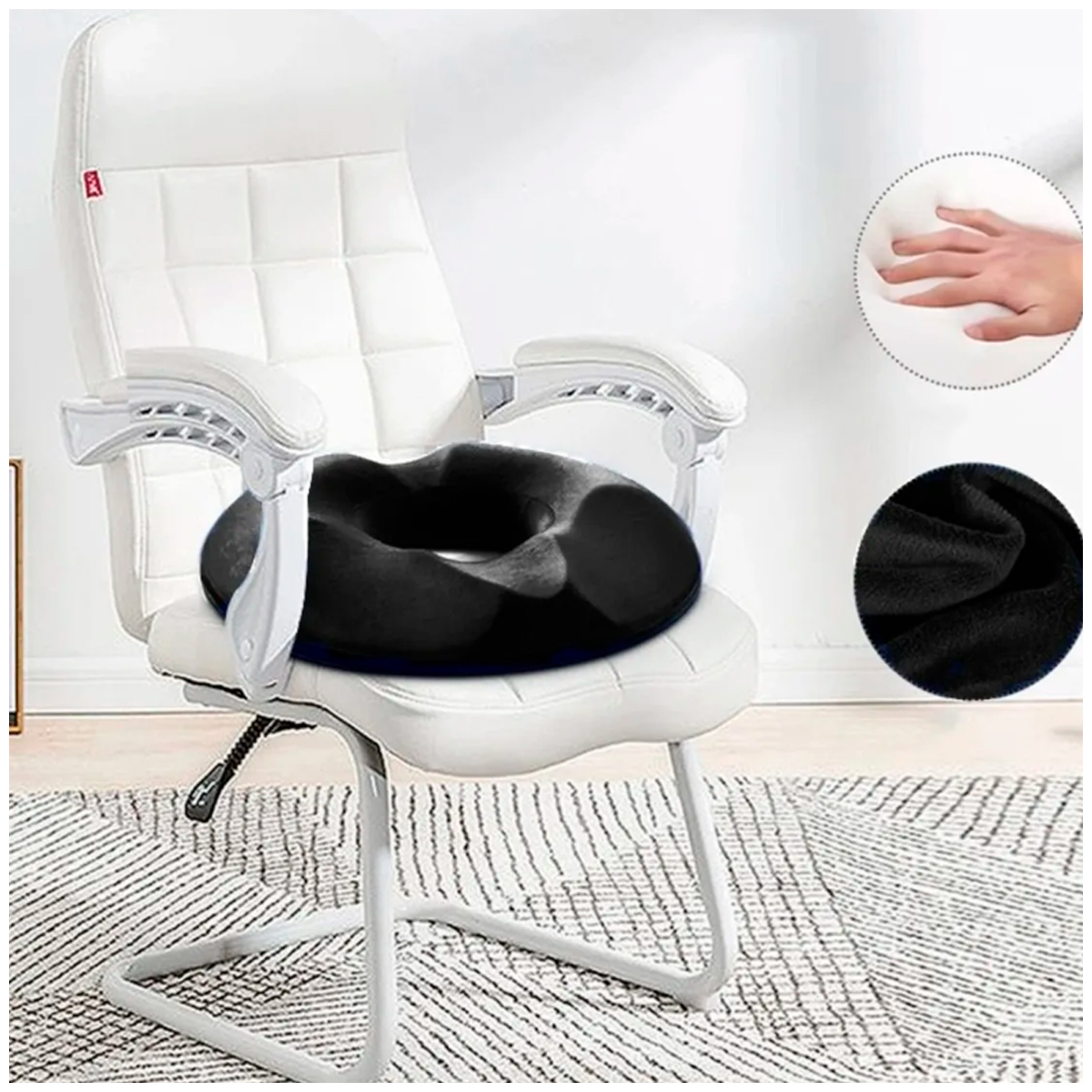 COJÍN ORTOPÉDICO DE ASIENTO TIPO DONA ANATÓMICO CON GEL - 3