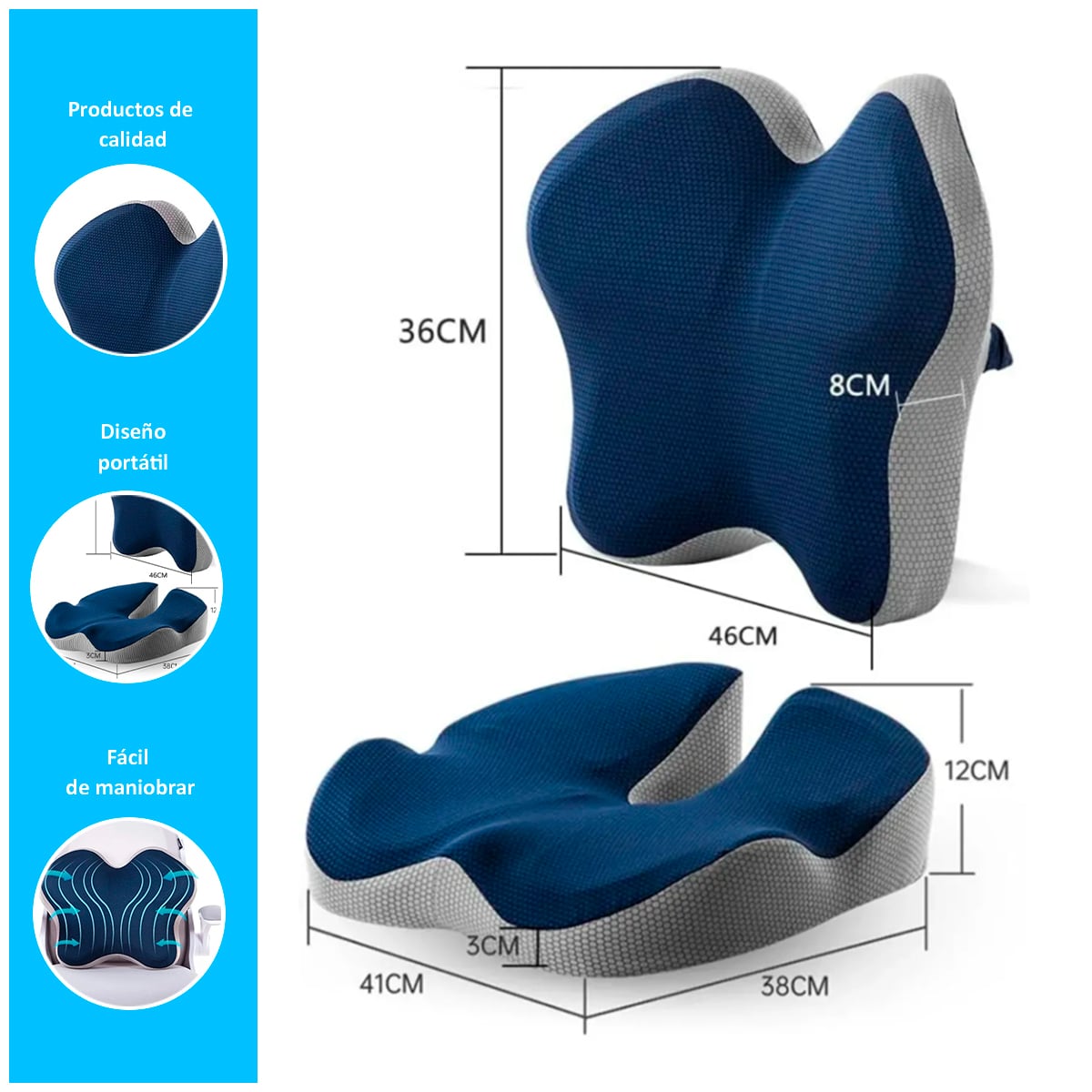 SET DE ASIENTO VISCO GEL Y CARBONO ANTIESTRES - 2