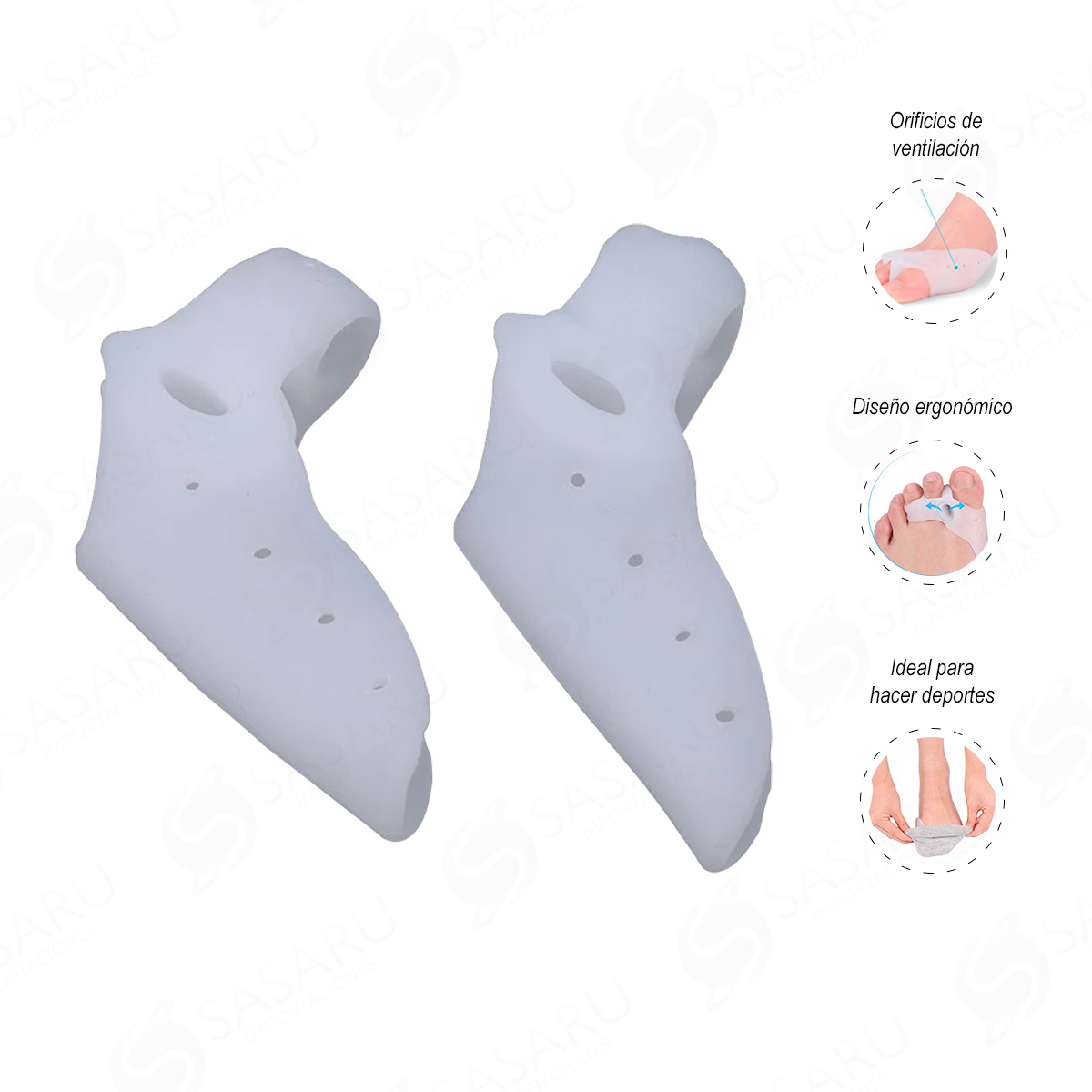 CORRECTOR DE SILICONA PARA JUANETE CON SEPARADOR DE DEDOS - 2