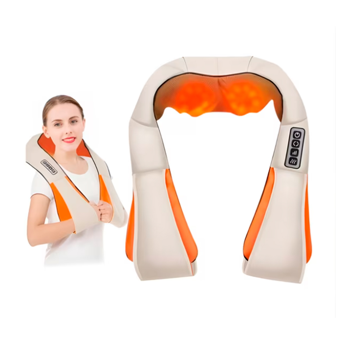MASAJEADOR CERVICAL PARA CUELLO, HOMBRO Y ESPALDA CON LUZ ROJA - 1