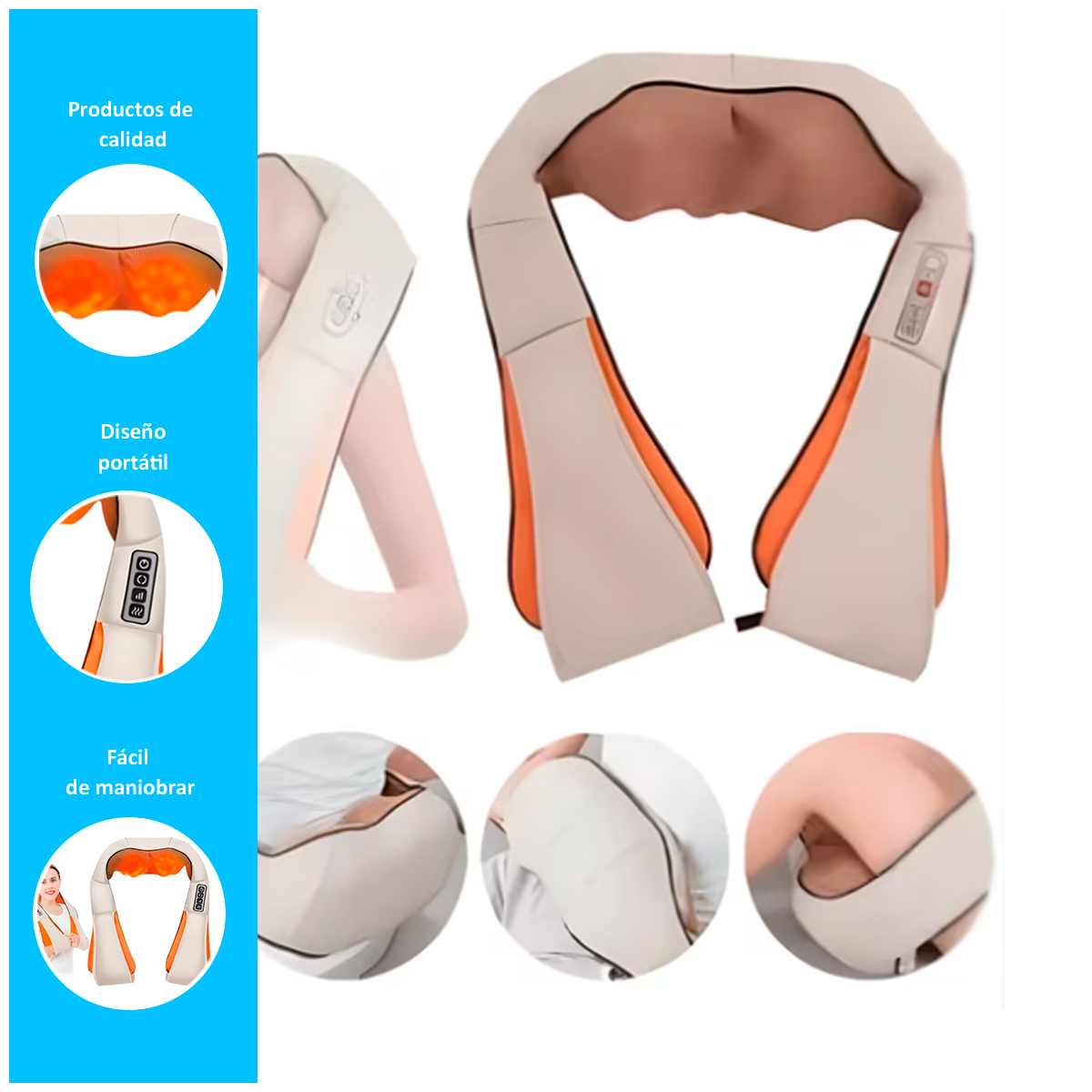 MASAJEADOR CERVICAL PARA CUELLO, HOMBRO Y ESPALDA CON LUZ ROJA - 2