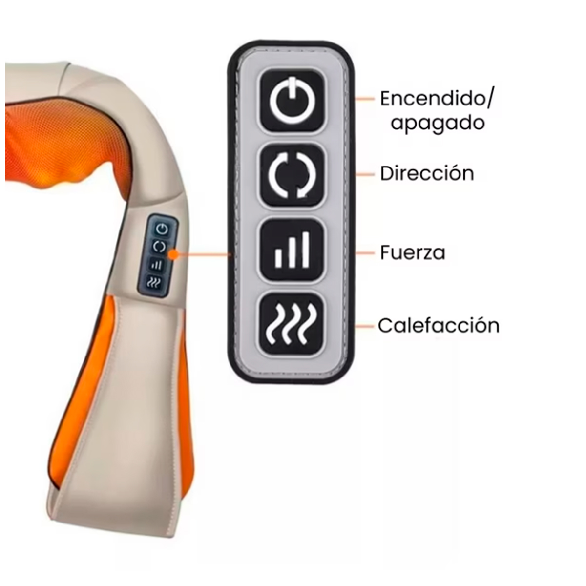 MASAJEADOR CERVICAL PARA CUELLO, HOMBRO Y ESPALDA CON LUZ ROJA - 3